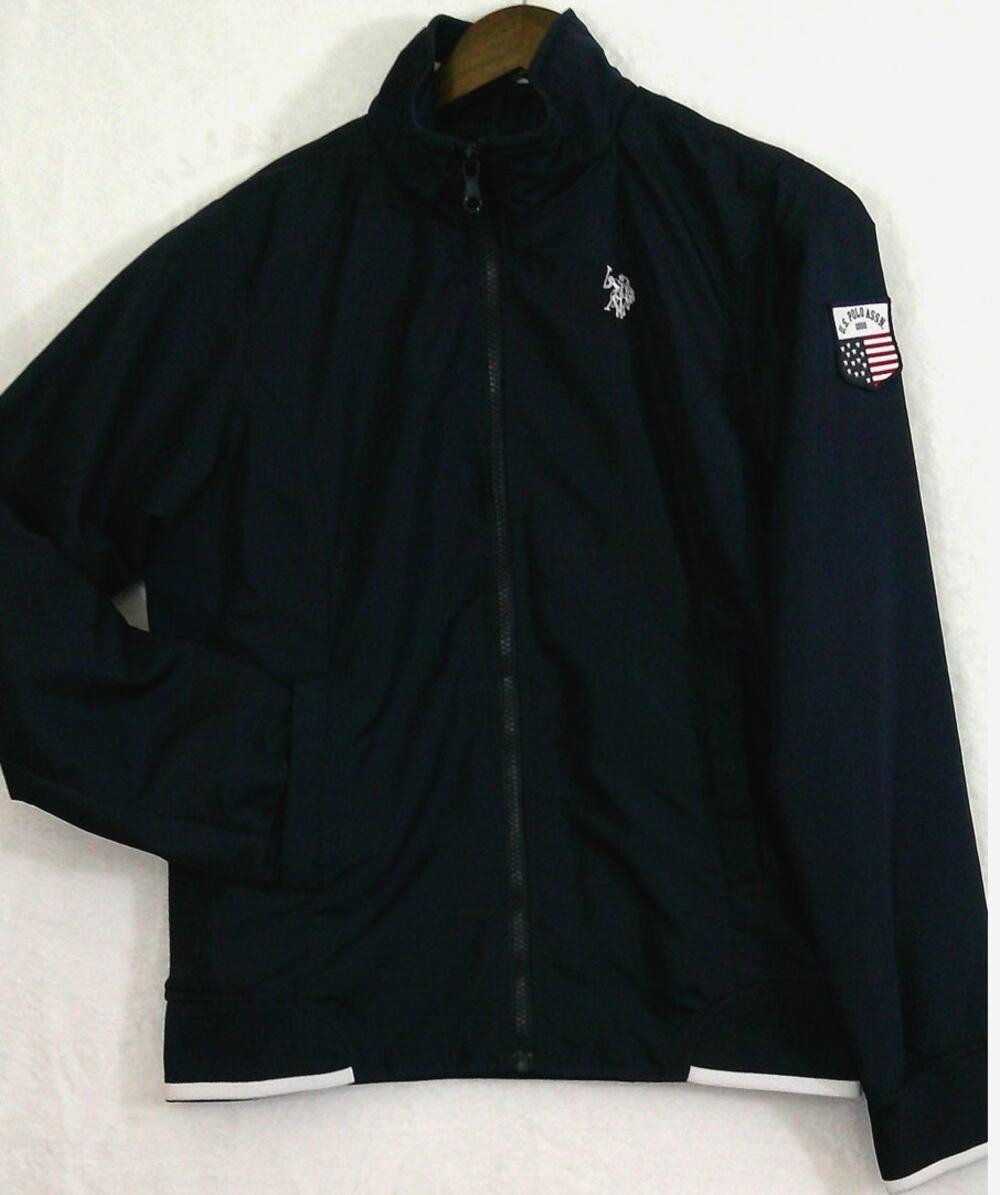 US Polo Assn Boys Navy Blue Windbreaker Jacket-Youth Size Medium